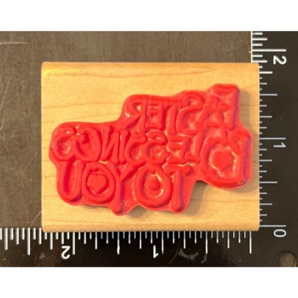 Easter Blessings To You Wood Mounted Rubber Stamp By Annette Allen Watkins D992 - Picture 2 of 5